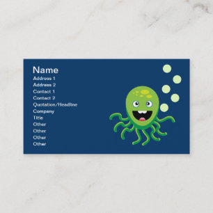 Tarjeta De Visita Octopi divertida verde
