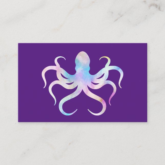 Tarjeta De Visita Octopus acuarela (Anverso)