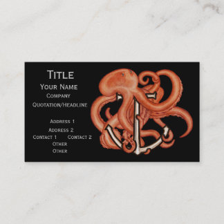 Tarjeta De Visita Octopus naranja sobre ancla