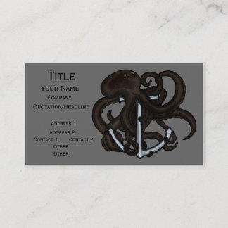 Tarjeta De Visita Octopus negro sobre ancla