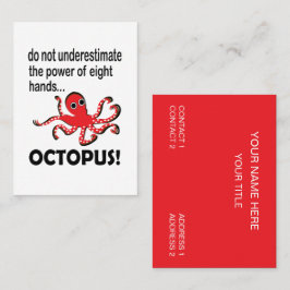 Tarjeta De Visita Octopus pulpo gracioso en la playa costera