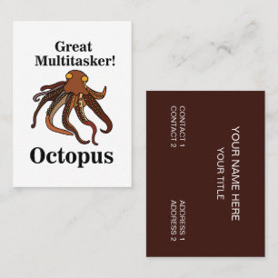 Tarjeta De Visita Octopus Tentacles Multitasker Sea Criaturas divert