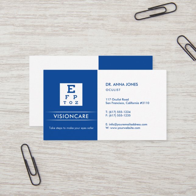 Tarjeta De Visita Oculista | Optican (Anverso/Reverso In Situ)