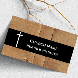 Tarjeta De Visita Ocultar Cuero Marrón Piel Rústica Iglesia Desierto