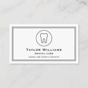 Tarjeta De Visita Odontología dentaria dentaria de color blanco negr