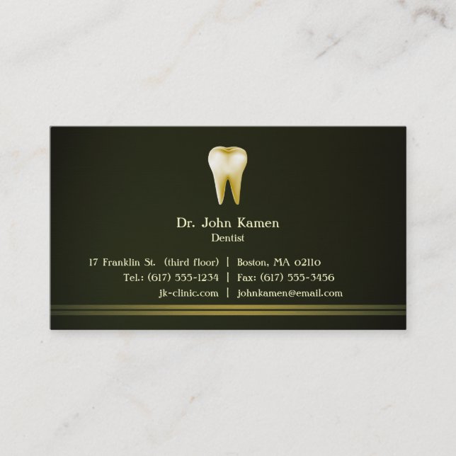 Tarjeta De Visita Odontológico elegante (Anverso)