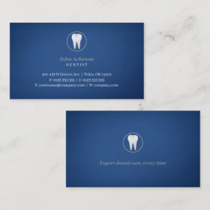 Tarjeta De Visita Odontológico elegante   Azul