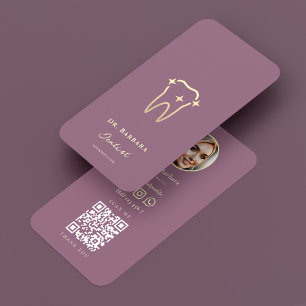 Tarjeta De Visita Odontólogo Estético Rosa Polvo Ortodoncista