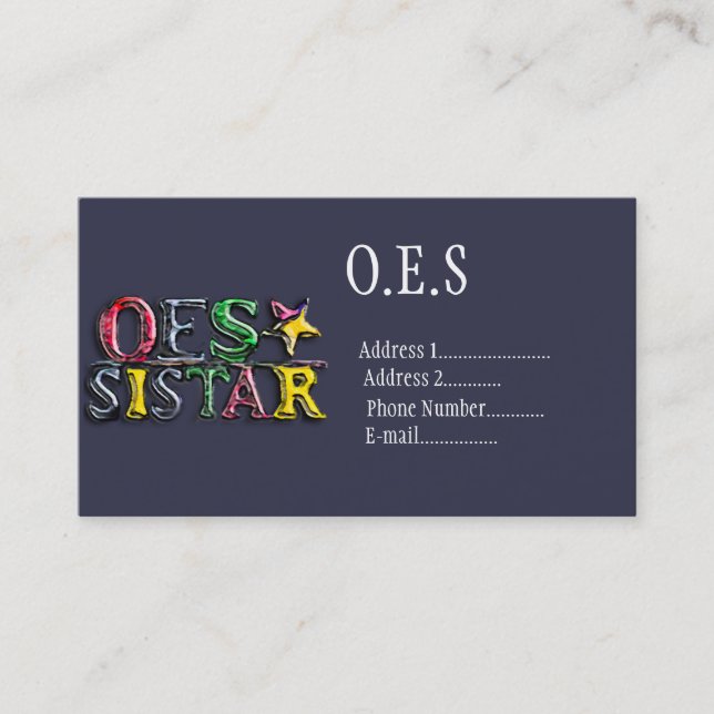 Tarjeta De Visita OES Sistar (Anverso)