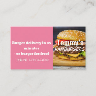 Tarjeta De Visita Oferta de descuento en entrega de hamburguesas