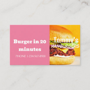 Tarjeta De Visita Oferta de descuento en entrega de hamburguesas