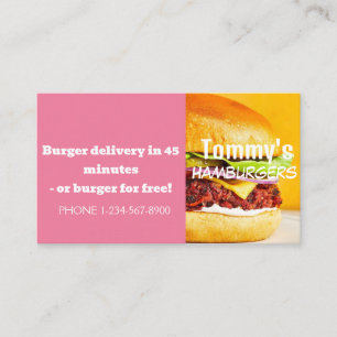 Tarjeta De Visita Oferta de descuento en entrega de hamburguesas