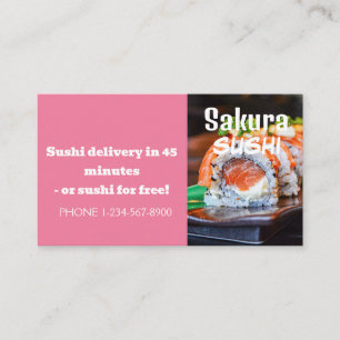 Tarjeta De Visita Oferta de descuento en entrega de sushi