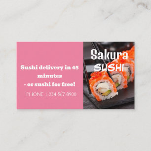 Tarjeta De Visita Oferta de descuento en entrega de sushi