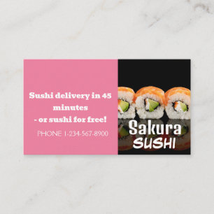 Tarjeta De Visita Oferta de venta con descuento de entrega de sushi