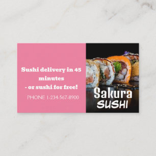 Tarjeta De Visita Oferta de venta con descuento de entrega de sushi