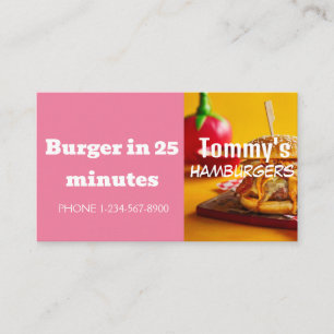 Tarjeta De Visita Oferta de venta con descuento en entrega de hambur