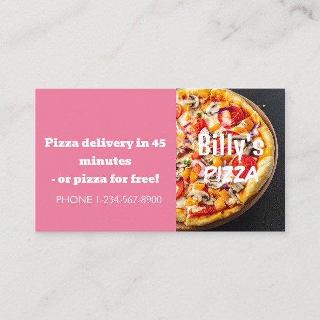 Tarjeta De Visita Oferta de venta de descuento de entrega de pizza (Anverso)