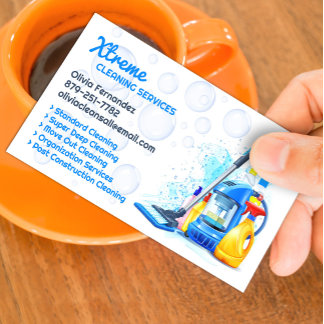Tarjeta De Visita Office Commercial Cleaning Business Card Template