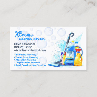 Tarjeta De Visita Office Commercial Cleaning Business Card Template