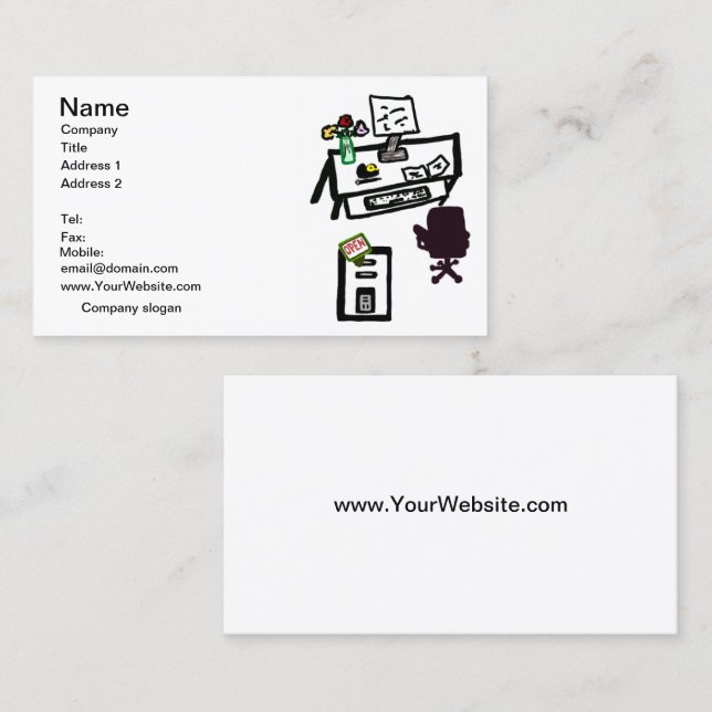 Tarjeta De Visita Office está ABIERTO Equipo de sobremesa - juego de (Anverso / Reverso)