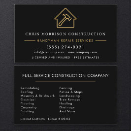 Tarjeta De Visita Oficial de Mano de Obra y Constructor