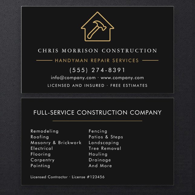 Tarjeta De Visita Oficial de Mano de Obra y Constructor (Subido por el creador)