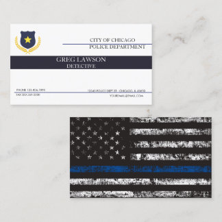Tarjeta De Visita Oficial de policía | Bandera de la policía delgada