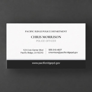 Tarjeta De Visita Oficial de policía Cumplimiento de la ley