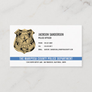 Tarjeta De Visita Oficial de Policía Departamento Aplicación de la l