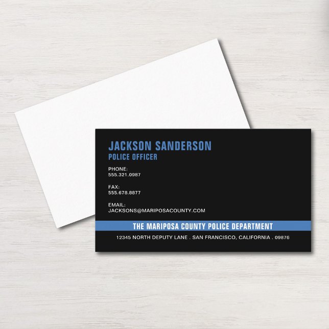 Tarjeta De Visita Oficial de Policía Departamento de Policía (Police Officer Department Law Enforcement Employee Business Card)