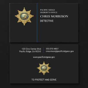 Tarjeta De Visita Oficial de policía detective aplicación de la ley