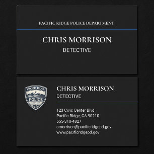 Tarjeta De Visita Oficial de policía detective Cumplimiento de la le
