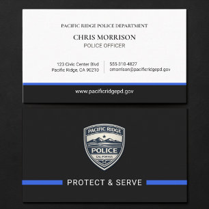 Tarjeta De Visita Oficial de Policía Logotipo de Aplicación de la Le