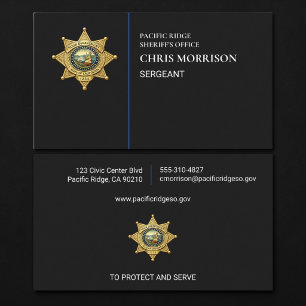 Tarjeta De Visita Oficial de policía sargento Aplicación de la ley 