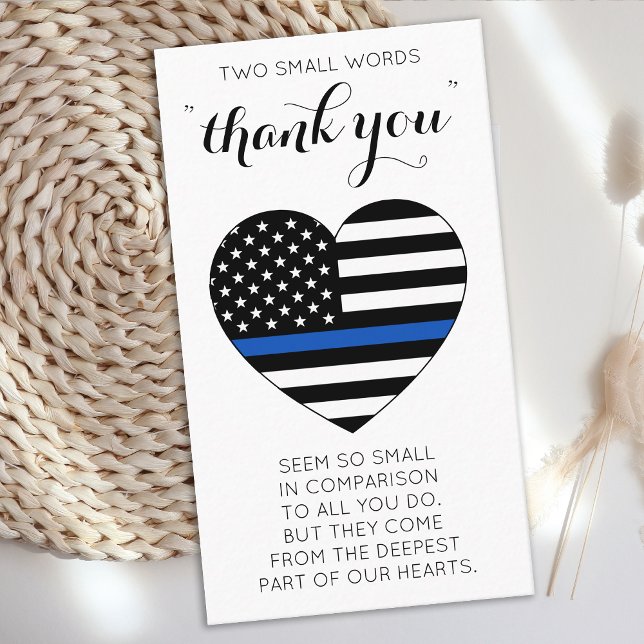 Tarjeta De Visita Oficial de policía Thin Blue Line Flag Heart Graci (Subido por el creador)
