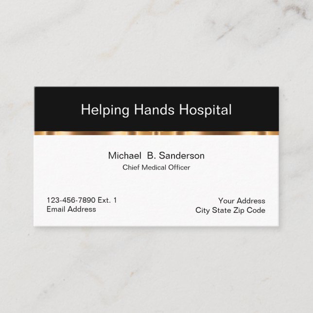 Tarjeta De Visita Oficial Médico Jefe del Hospital Clásico (Anverso)