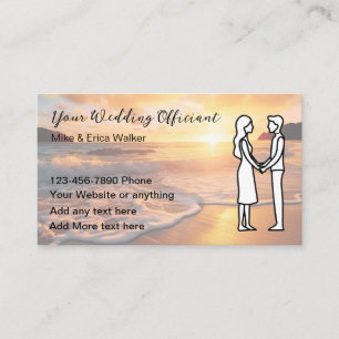 Tarjeta De Visita Oficiante de Boda Escénico Tropical 