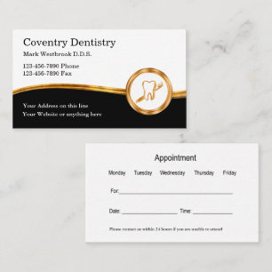 Tarjeta De Visita Oficina de citas de dentista elegante