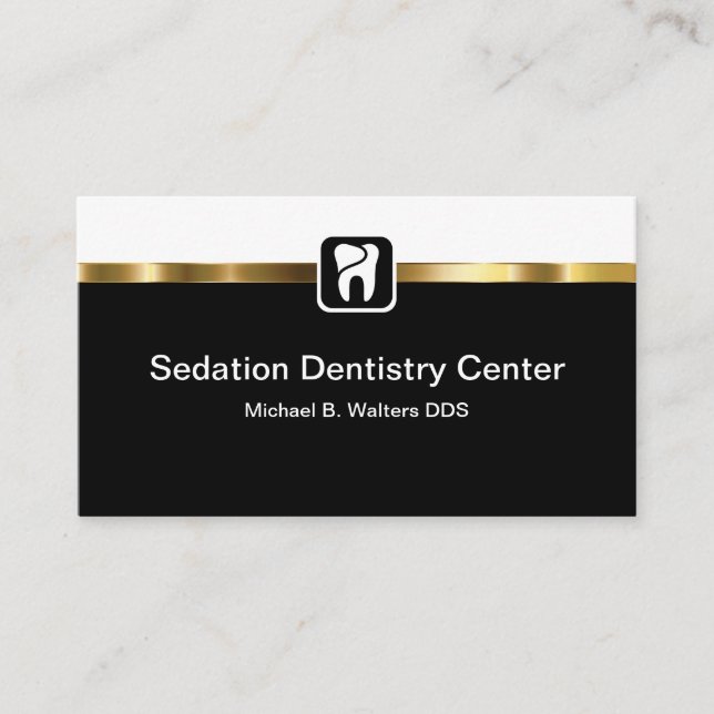 Tarjeta De Visita Oficina de Dentista de Sedación Clásica (Anverso)