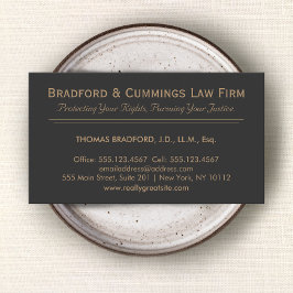 Tarjeta De Visita Oficina de Derecho de la Fiscalía Negra