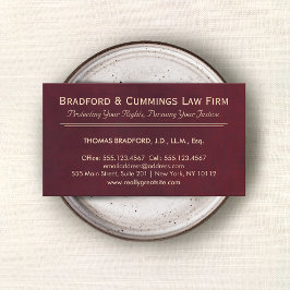 Tarjeta De Visita Oficina de Leyes de la Fiscalía Roja de Borgoña