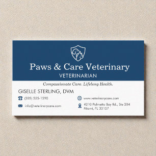 Tarjeta De Visita Oficina de mascotas veterinarias veterinario 