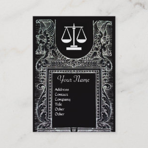 Tarjeta De Visita OFICINA JURÍDICA, ATTORNEY Monogram Pearl