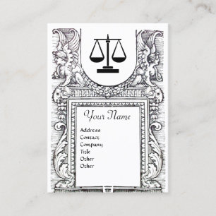 Tarjeta De Visita OFICINA JURÍDICA, ATTORNEY Monograma blanco negro