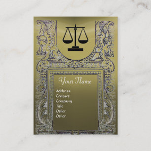 Tarjeta De Visita OFICINA JURÍDICA, ATTORNEY Monograma gris