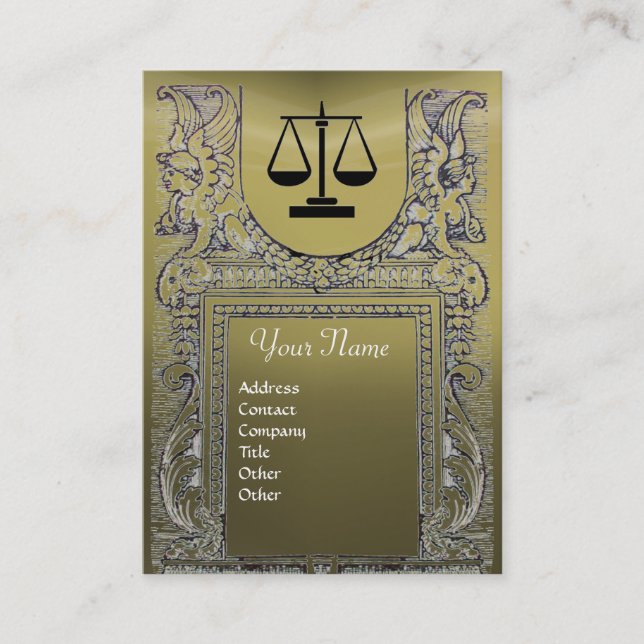 Tarjeta De Visita OFICINA JURÍDICA, ATTORNEY Monograma gris (Anverso)