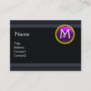 Tarjeta De Visita OFICINA JURÍDICA,ATTORNEY Monograma morado negro