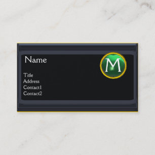 Tarjeta De Visita OFICINA JURÍDICA,ATTORNEY Monograma verde jade neg