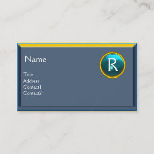 Tarjeta De Visita OFICINA JURÍDICA, ATTORNEY Monograma zafiro azul